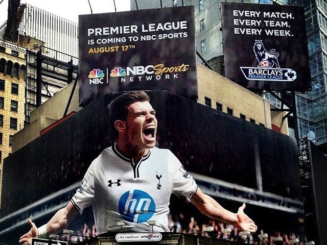 Gareth Bale on a NBC billboard in Times Square