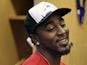 New York Giant Hakeem Nicks in the locker room after a Giants minicamp on June 13, 2013