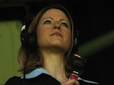 MOTD commentator Jacqui Oatley sits in the stands on April 21, 2007