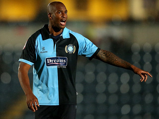 Wycombe Wanderers' Leon Johnson in action on October 2, 2012