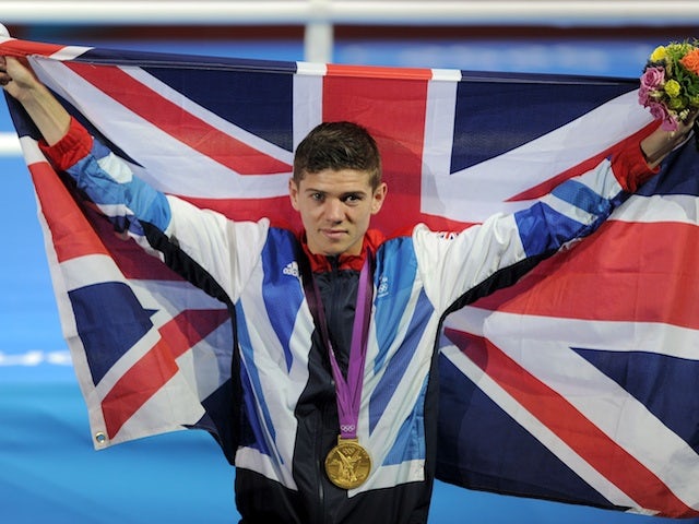 Team GB's Luke Campbell celebrates his gold medal win at London 2012 on August 11, 2012