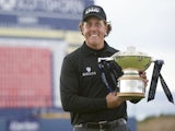 Phil Mickelson with the Scottish Open trophy on July 14, 2013