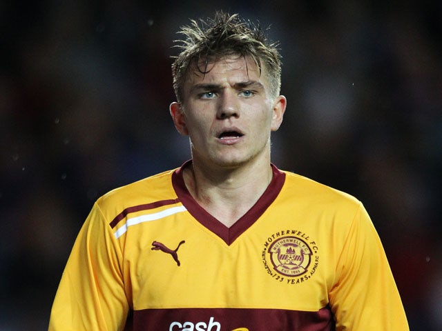 Motherwell's Shaun Hutchinson during a Scottish League Cup match against Rangers on September 26, 2012