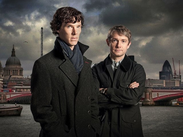 'Sherlock' star conducts post-race interviews