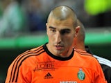 St Etienne goalkeeper Stephane Ruffier during the match against Auxerre on October 1, 2011