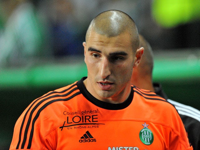 St Etienne goalkeeper Stephane Ruffier during the match against Auxerre on October 1, 2011
