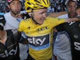 Chris Froome reacts to winning the Tour de France on July 21, 2013