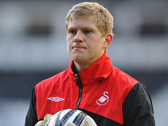 Swansea City's David Cornell during a warm up on February 20, 2010
