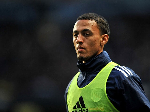 West Brom's Kemar Roofe during a warm up on April 11, 2012