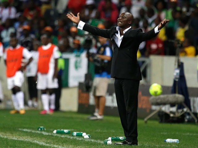 Ghana head coach Kwesi Appiah gestures during their African Cup of Nations semifinal match with Burkina Faso on February 6, 2013