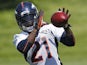 Denver Broncos running back Ronnie Hillman catches a pass during off season training camp on June 6, 2013