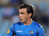 Getafe's Adrian Colunga in action on September 16, 2010