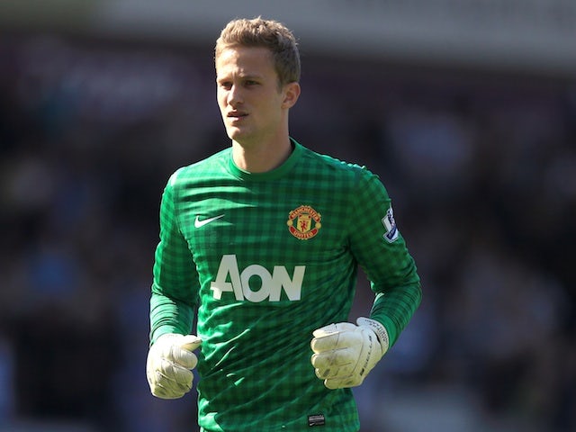United 'keeper Anders Lindegaard in action against West Brom on May 19, 2013