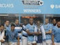 Manchester City players celebrate winning the Asia Cup on July 27, 2013