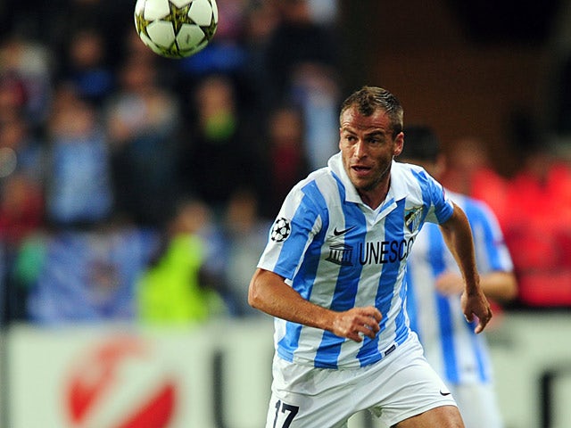 Malaga's Duda in action on October 24, 2012