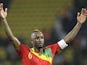 Guinea's captain Kamil Zayatte celebrates after his side defeated Botswana on January 28, 2012