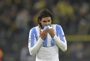 Malaga's Sergio Sanchez reacts during a Champions League match on April 9, 2013