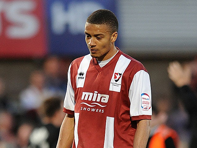 Cheltenham Town's Michael Hector in action on May 5, 2013