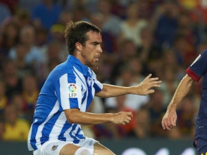 Real Sociedad's Mikel Gonzalez during the La Liga match against FC Barcelona on August 19, 2012