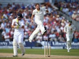 Ryan Harris of Australia celebrates after bowling Ian Bell of England during day three of the 3rd Investec Ashes Test match on August 3, 2013