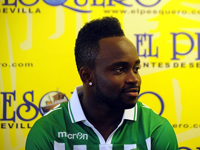 Real Betis' Cedric Mabwati during a press conference on July 3, 2013