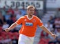 Blackpool's Steven Davies celebrates after scoring the opening goal against Doncaster on August 3, 2013