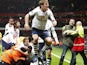 David Bentley celebrates Tottenham Hotspur's equaliser against Arsenal.