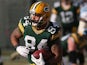 D.J. Williams of the Green Bay Packers runs after a catch against the Tennessee Titans on December 23, 2012