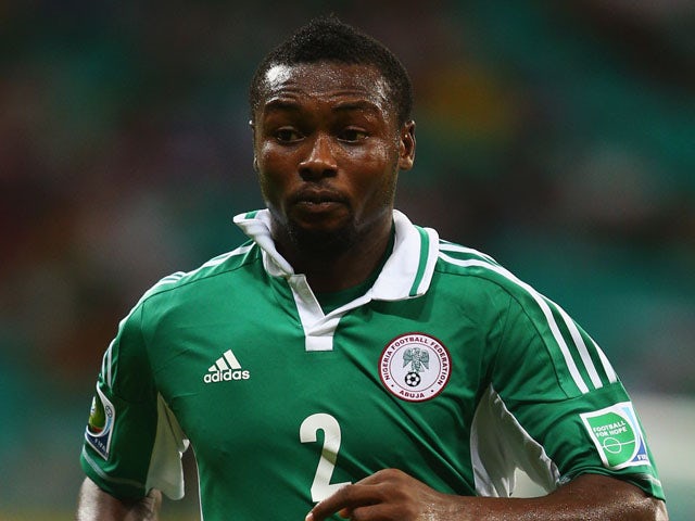 Godfrey Oboabona of Nigeria in action during the Confederations Cup match against Uruguay on June 20, 2013
