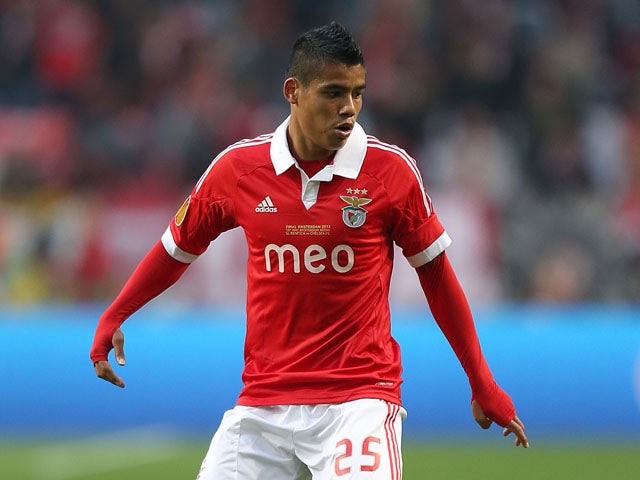 Benfica's Lorenzo Melgarejo during the Europa League final against Chelsea on May 15, 2013