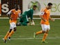 Houston Dynamo's Will Bruin celebrates his goal with team mate Boniek Garcia during the match against Columbus Crew on August 3, 2013