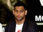 Amir Khan during a Press Conference at Mercure Sheffield St. Paul's Hotel & Spa on April 25, 2013