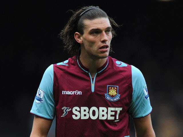 Andy Carroll of West Ham United looks on during the Barclays Premier League match between West Ham United and West Bromwich Albion on March 30, 2013