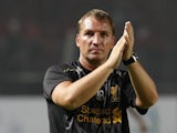 Brendan Rodgers manager of Liverpool applause to fans during the match between the Indonesia XI and Liverpool FC on July 20, 2013
