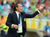 Italy's coach Cesare Prandelli on the touchline during the Confederations Cup match against Uruguay on June 30, 2013