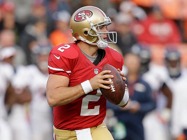 San Francisco 49ers' Colt McCoy in action on August 8, 2013