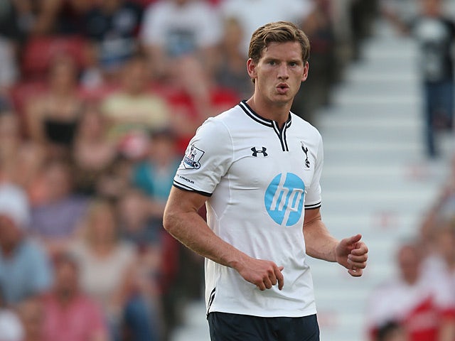 Tottenham Hotspur's Jan Vertonghen in action during a friendly match against Swindon on July 16, 2013