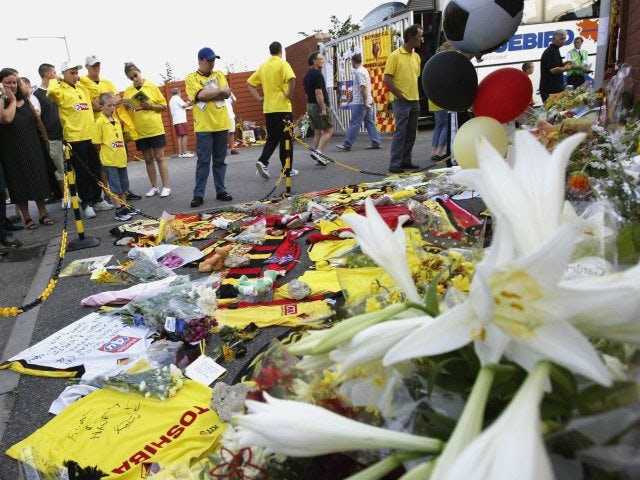 Watford supporters pay tribute to Jimmy Davis.