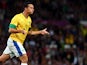 Leandro Damiao of Brazil reacts after scoring during the Men's Football Semi Final match between Korea and Brazil on August 7, 2012