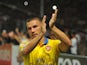 Lukas Podolski of Arsenal FC greet the fans after the match between Arsenal and the Indonesia All-Stars on July 14, 2013