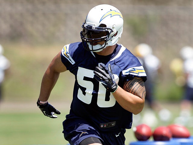 San Diego Chargers' Manti Te'o in action during Rookie Camp on May 10, 2013
