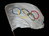 The Olympic flag pictured on April 26, 2007