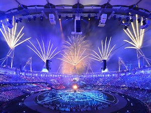 Fireworks burst over the Olympic Stadium during the opening ceremony on July 28, 2012