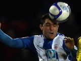 Hartlepool's Peter Hartley in action against Watford on January 8, 2011