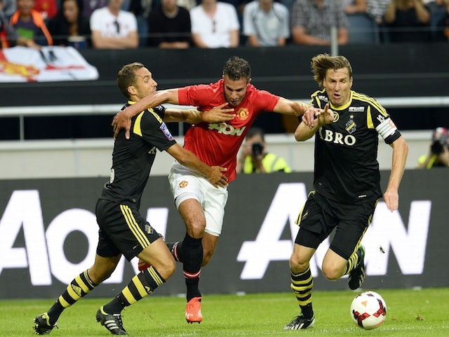 United's Robin Van Persie in action against AIK on August 6, 2013