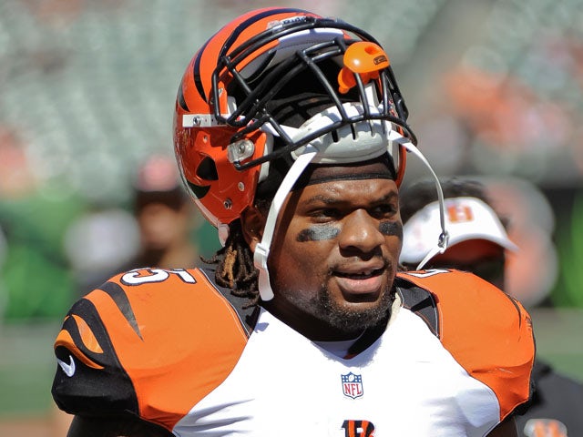 Vontaze Burfict of the Cincinnati Bengals warms up before a game against the Cleveland Browns on September 16, 2012