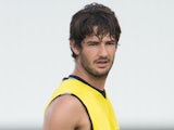 Brazilian Alexandre Pato practices at Corinthians' training center in Sao Paulo on January 31, 2012