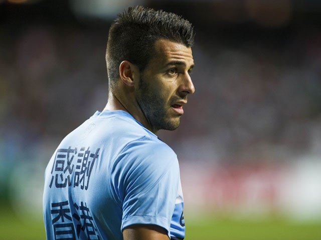 Alvaro Negredo of Machester City looks on before the Barclays Asia Trophy Final match between Manchester City and Sunderland at Hong Kong Stadium on July 27, 2013
