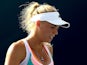Caroline Wozniacki in action against Monica Niculescu during the Western & Southern Open on August 14, 2013