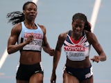 Christine Ohuruogu dips across the line to win 400m gold at the World Championships in Moscow on August 12, 2013